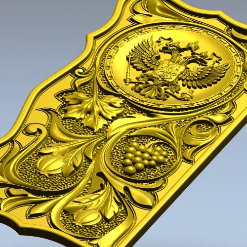 Russian Coat of Arms Panel STL - decorative relief for CNC