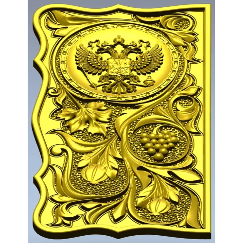 Russian Coat of Arms Panel STL - decorative relief for CNC