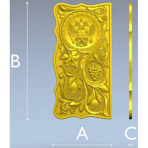 Russian Coat of Arms Panel STL - decorative relief for CNC