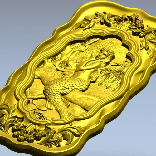 Русалка на камне - 3D модель STL для ЧПУ