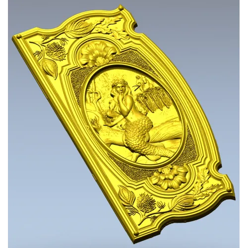 Seaside Nymph Panel - Mermaid Relief STL for CNC