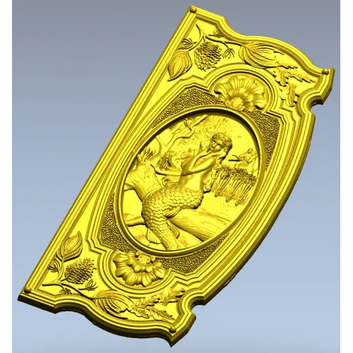 Seaside Nymph Panel - Mermaid Relief STL for CNC