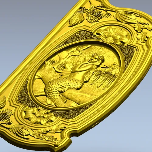 Seaside Nymph Panel - Mermaid Relief STL for CNC