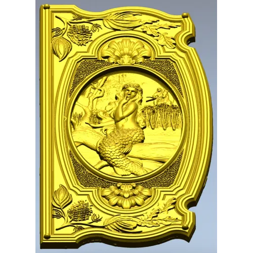 Seaside Nymph Panel - Mermaid Relief STL for CNC