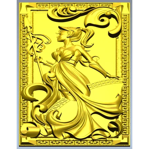 Grecian Muse decorative panel - STL 3D model for CNC
