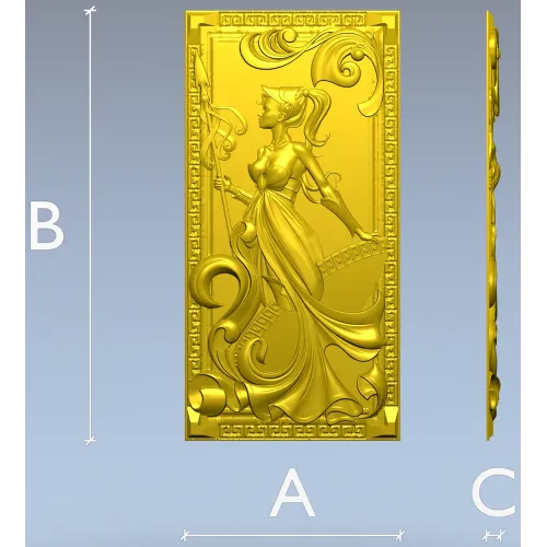 Grecian Muse decorative panel - STL 3D model for CNC
