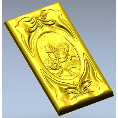 High-relief Dragon-Slayer Panel - STL 3D model for CNC