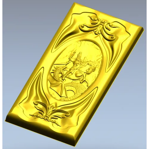 High-relief Dragon-Slayer Panel - STL 3D model for CNC