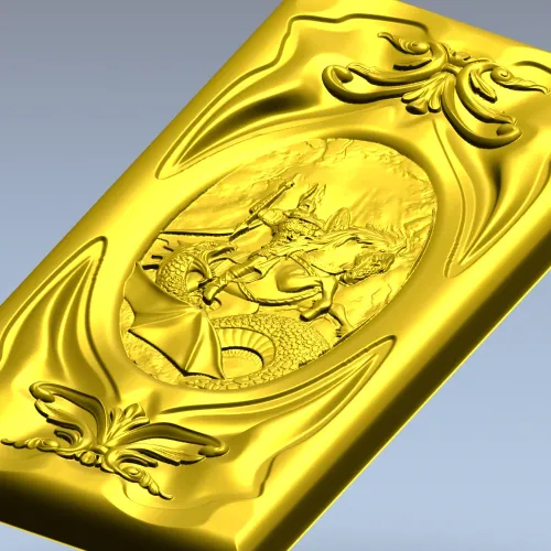 High-relief Dragon-Slayer Panel - STL 3D model for CNC