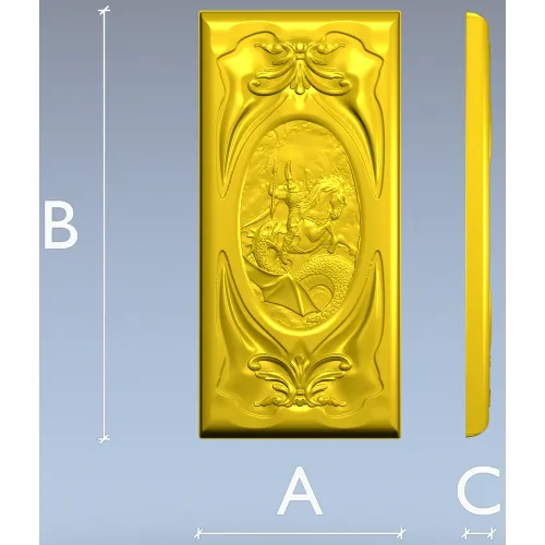 High-relief Dragon-Slayer Panel - STL 3D model for CNC
