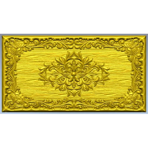 Ornate Floral Medallion Panel STL for CNC Routing