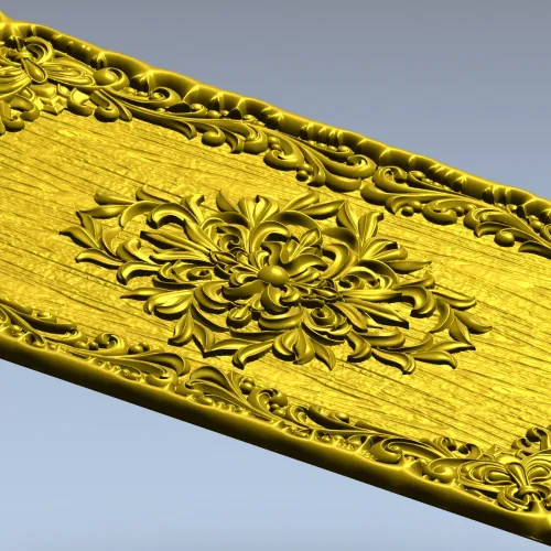 Ornate Floral Medallion Panel STL for CNC Routing