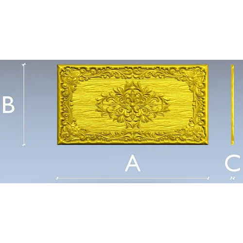 Ornate Floral Medallion Panel STL for CNC Routing