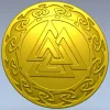 Valknut Medallion - STL 3D model for CNC milling