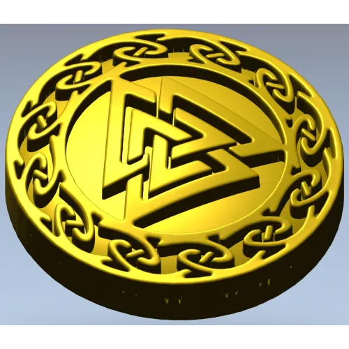 Valknut Medallion - STL 3D model for CNC milling