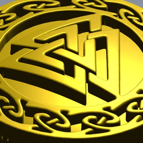 Valknut Medallion - STL 3D model for CNC milling