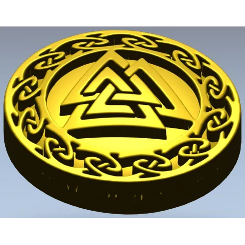 Valknut Medallion - STL 3D model for CNC milling