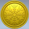 Runic Rosette Token - STL 3D model for CNC milling