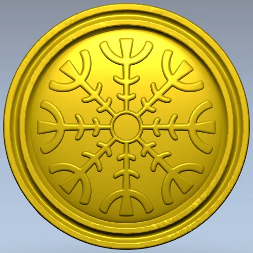 Runic Rosette Token - STL 3D model for CNC milling