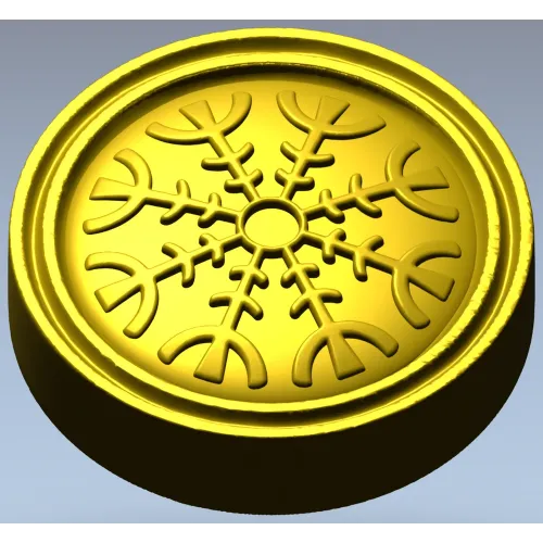 Runic Rosette Token - STL 3D model for CNC milling