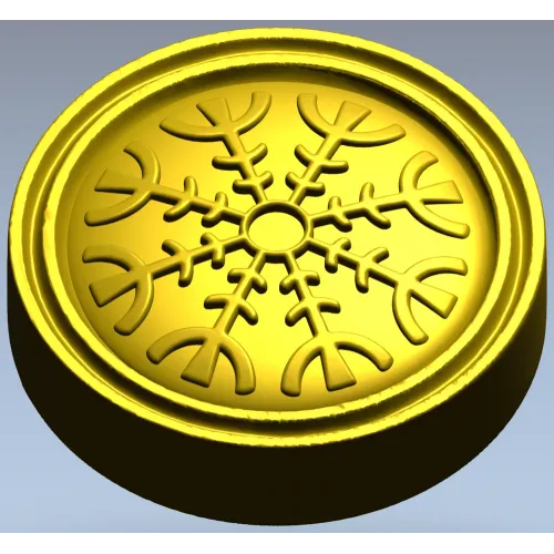 Runic Rosette Token - STL 3D model for CNC milling