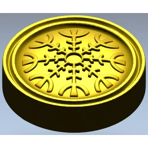 Runic Rosette Token - STL 3D model for CNC milling