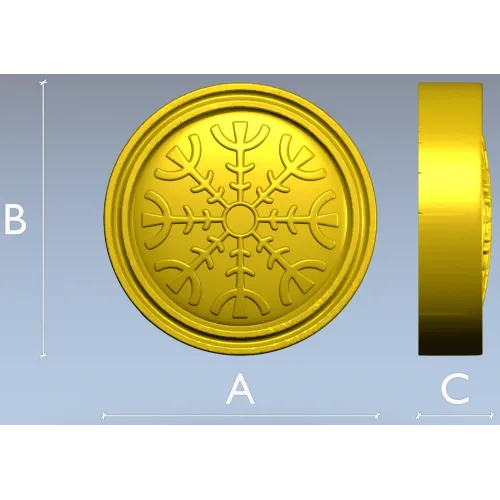 Runic Rosette Token - STL 3D model for CNC milling