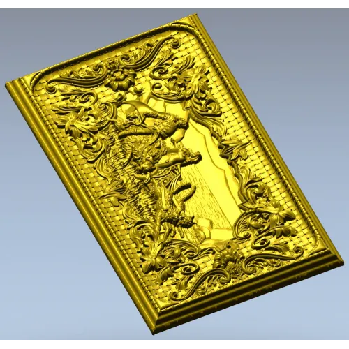 Freya with Sacred Cats - high-relief panel STL for CNC