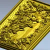 Freya with Sacred Cats - high-relief panel STL for CNC