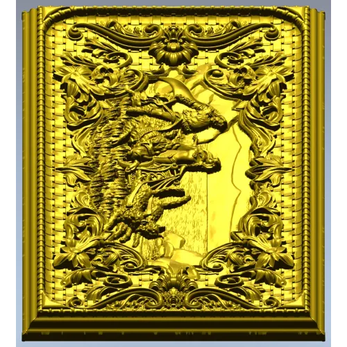 Freya with Sacred Cats - high-relief panel STL for CNC