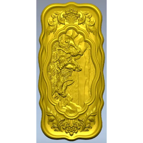 Freya and the Cats - Ornamental Relief STL for CNC