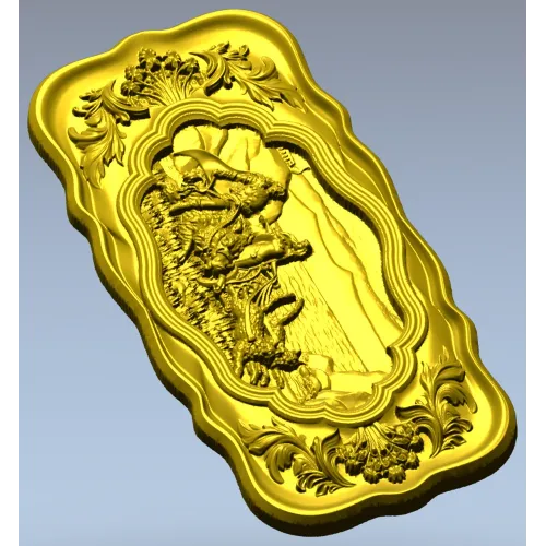 Freya and the Cats - Ornamental Relief STL for CNC