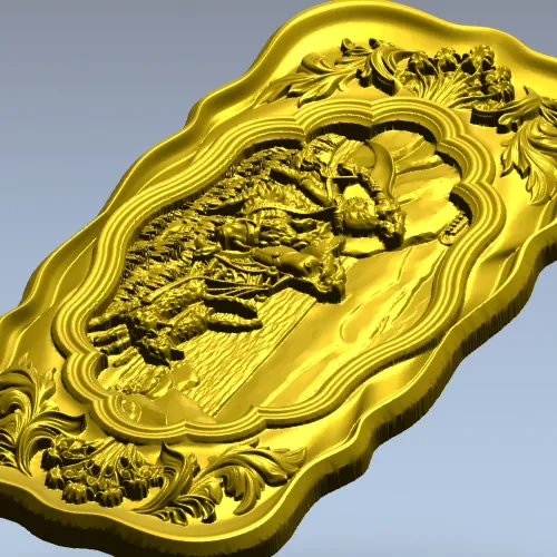Freya and the Cats - Ornamental Relief STL for CNC