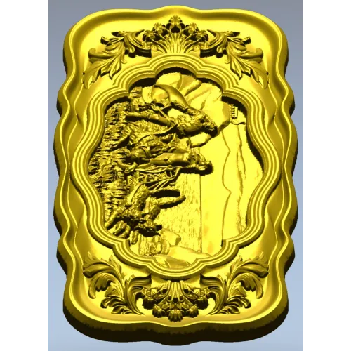 Freya and the Cats - Ornamental Relief STL for CNC