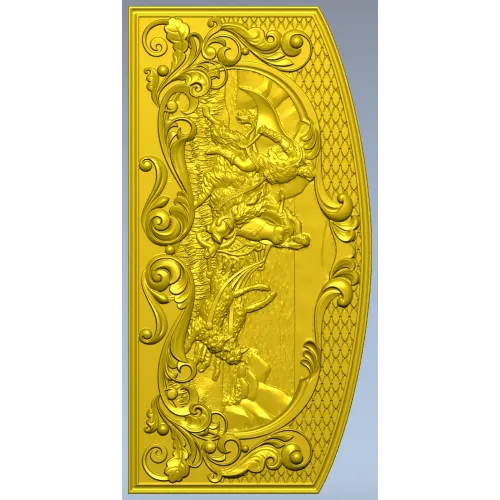 Фрея на кошках - stl модель рельефной панели для ЧПУ
