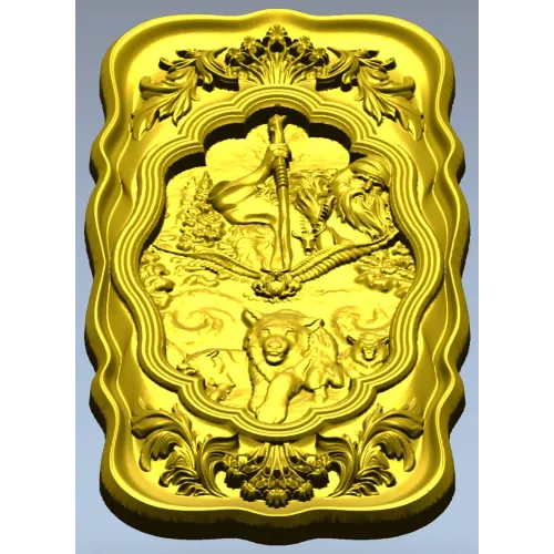Чернобог - рельефная панель в барочном стиле (STL для ЧПУ)