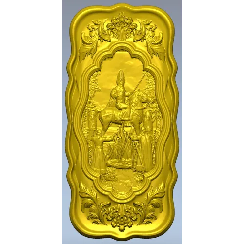 Appearance of Svarog - high-relief decorative panel STL for CNC