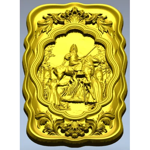 Appearance of Svarog - high-relief decorative panel STL for CNC