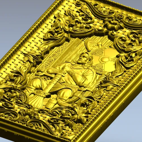 Рельефная 3D модель "Яра" для ЧПУ - панель в барочном стиле (STL)