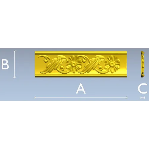 Classic Floral Baguette STL for CNC Carving