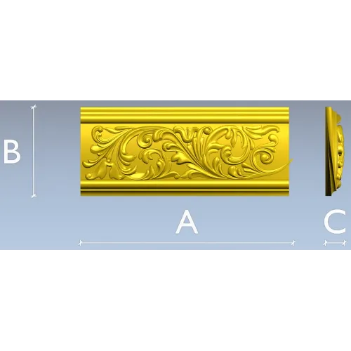 Ornate Acanthus Baguette - STL 3D Model for CNC