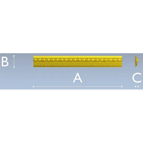 Regal Rope & Rosette Baguette - STL 3D model for CNC milling