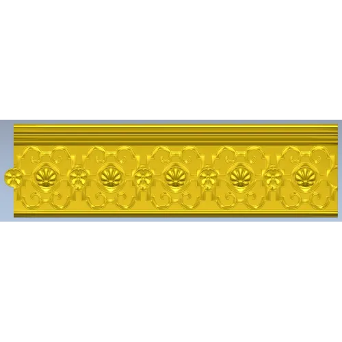 Розеттный бордюр - stl модель для ЧПУ, декоративный багет для фрезера