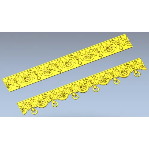 Ornamental Ringed Baguette - STL 3D model for CNC