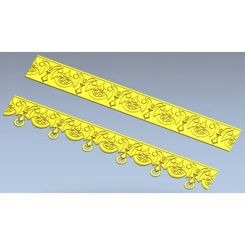 Ornamental Ringed Baguette - STL 3D model for CNC