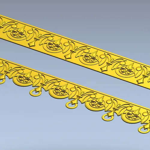 Ornamental Ringed Baguette - STL 3D model for CNC