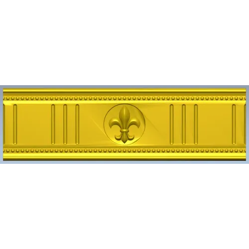 Багет с медальоном и флер-де-лис - STL модель для ЧПУ