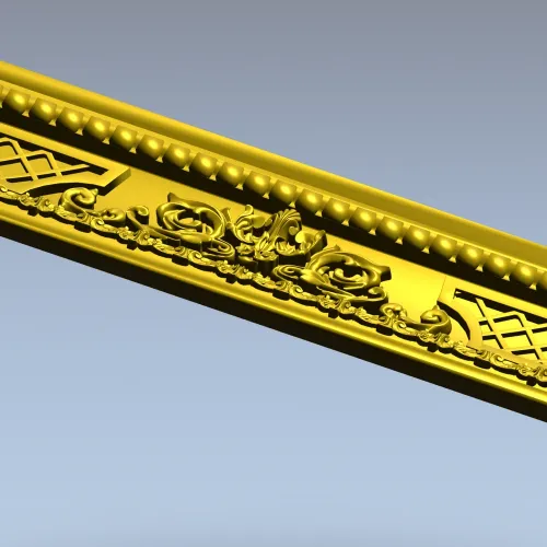 Rosa Aurea Frieze - ornate baguette STL model for CNC
