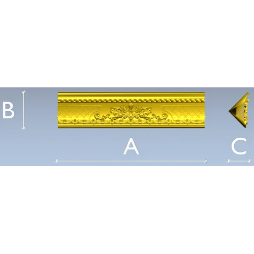 Rosa Aurea Frieze - ornate baguette STL model for CNC