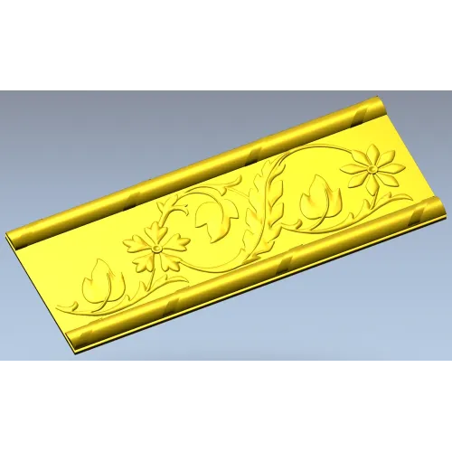 Floral Scroll Baguette - STL 3D model for CNC